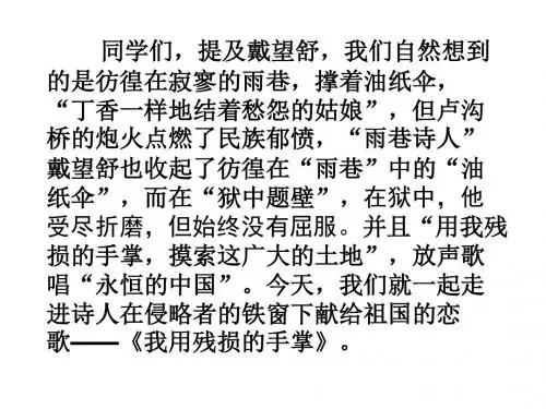 《我用残损的手掌
