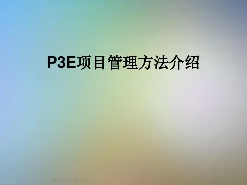 P3E项目管理方法介绍