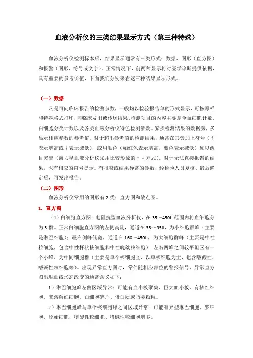 血液分析仪的三类结果显示方式(第三种特殊)