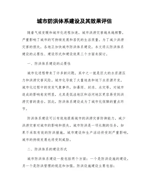 城市防洪体系建设及其效果评估