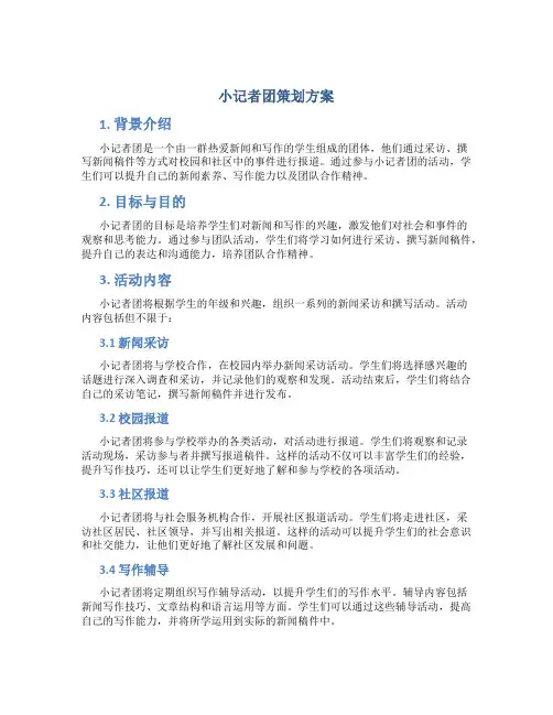 小记者团策划方案