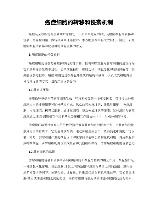 癌症细胞的转移和侵袭机制