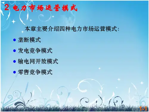 电力市场运营模式