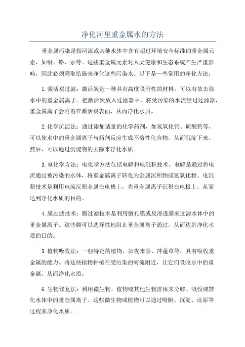 净化河里重金属水的方法