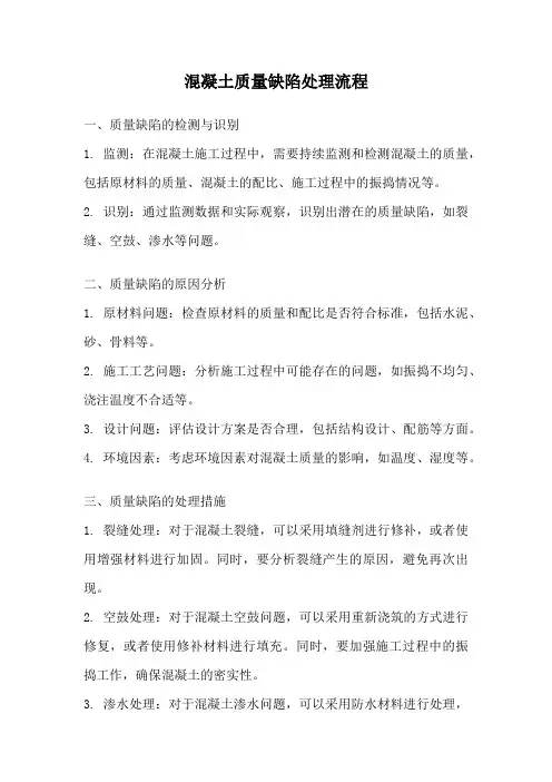 混凝土质量缺陷处理流程
