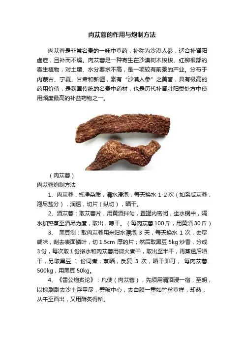 肉苁蓉的作用与炮制方法