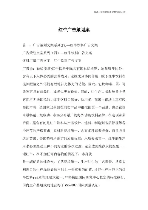 红牛广告策划案