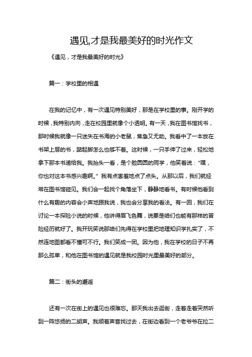 遇见,才是我最美好的时光作文