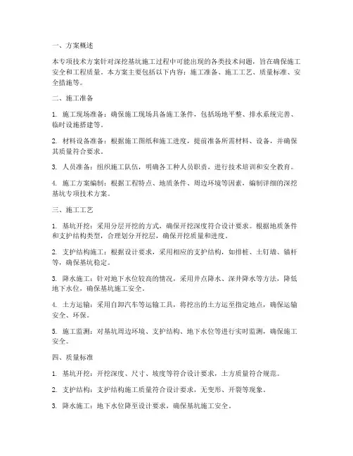深挖基坑专项技术方案
