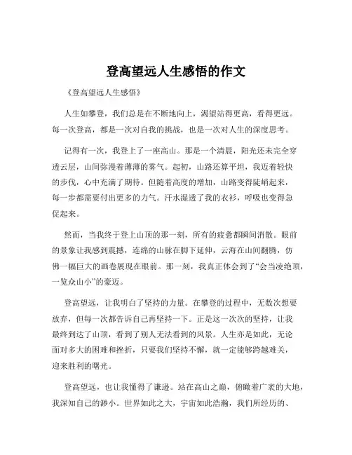 登高望远人生感悟的作文