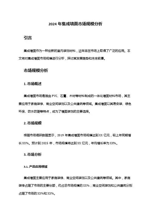 2024年集成墙面市场规模分析