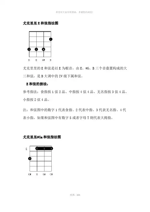 尤克里里和弦指法图详解