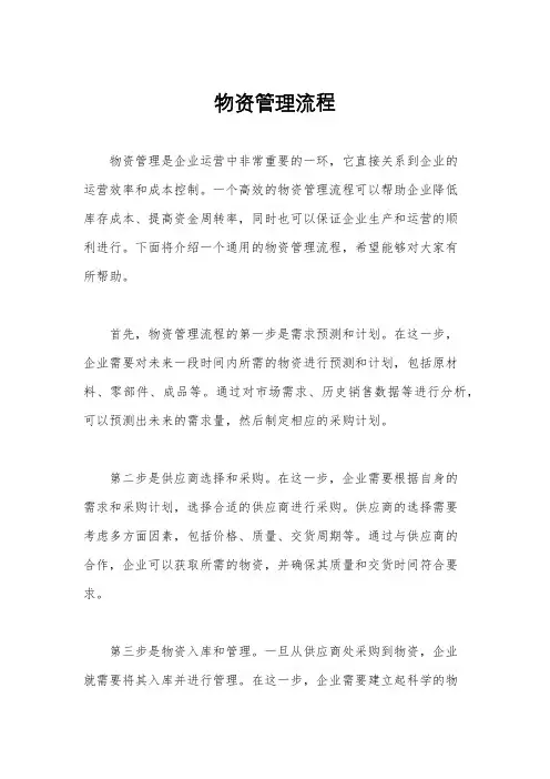 物资管理流程