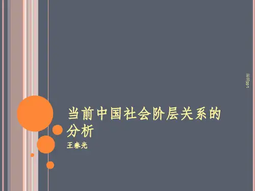 当前中国社会阶层关系的分析