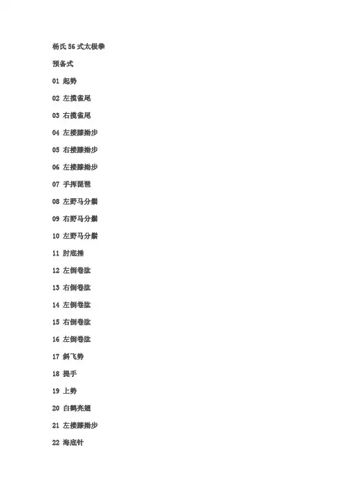 杨氏56式太极拳