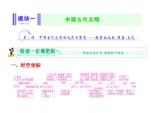 2014届高三历史二轮复习 模块1 第2讲 中国古代文明的成熟与繁荣—魏晋南北朝、隋唐、宋元