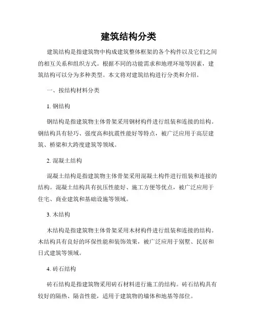 建筑结构分类