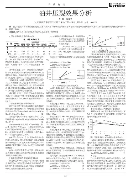 油井压裂效果分析