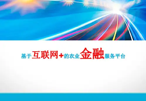 互联网+农业金融服务平台建设项目商业策划书