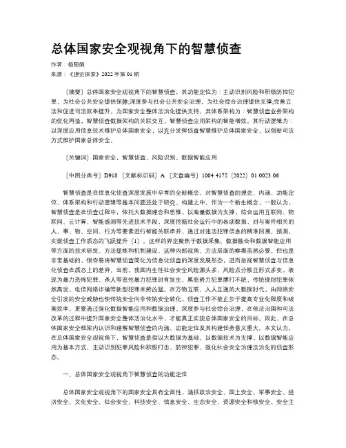 总体国家安全观视角下的智慧侦查