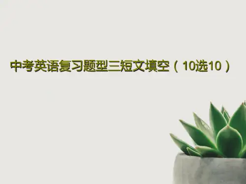 中考英语复习题型三短文填空(10选10)共19页文档
