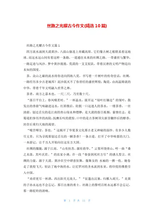丝路之光耀古今作文(精选10篇)