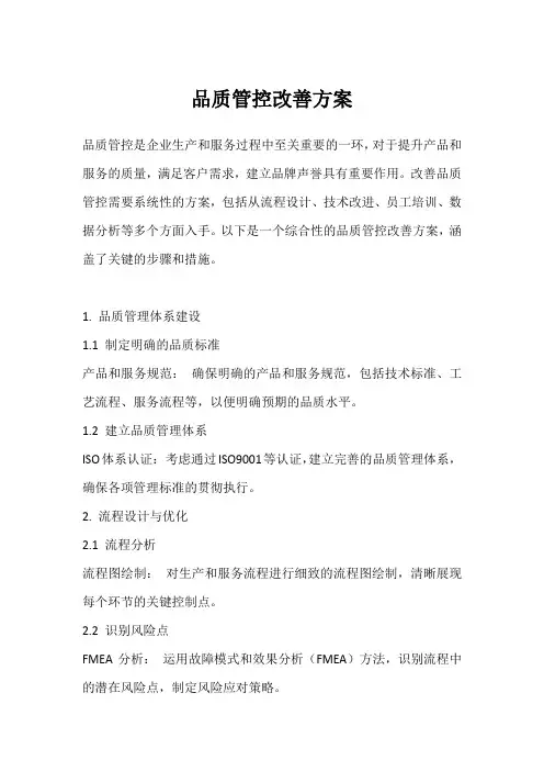 品质管控改善方案