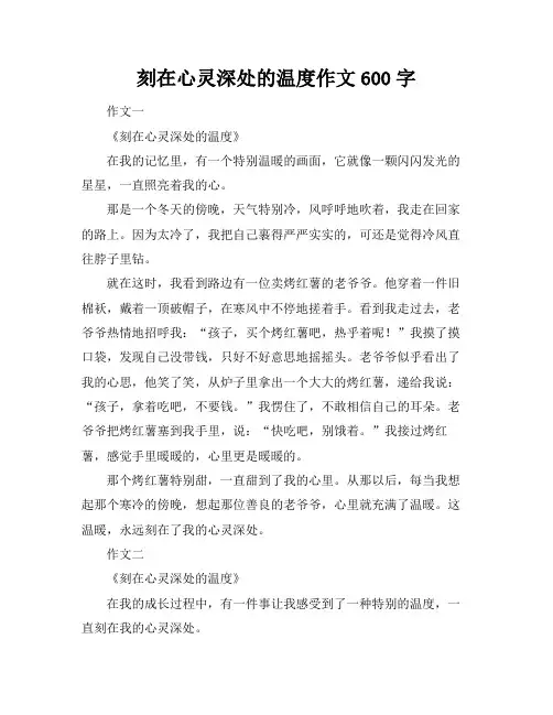 刻在心灵深处的温度作文600字