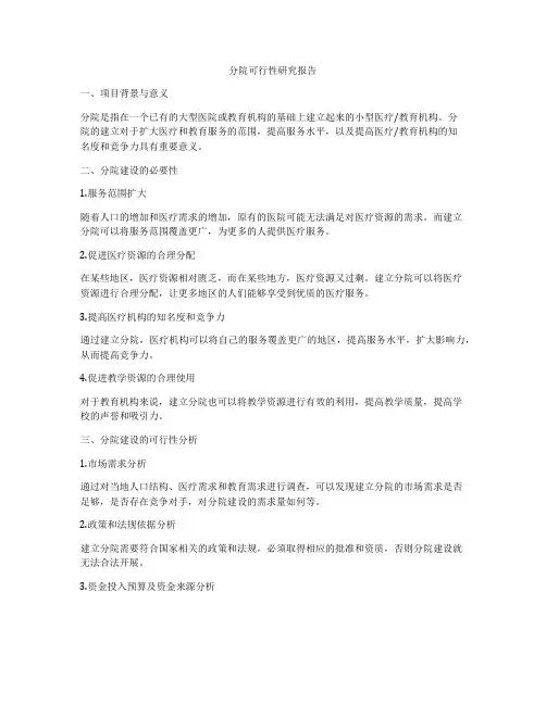 分院可行性研究报告
