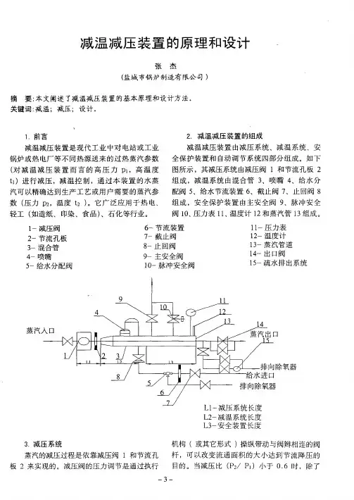 减温减压装置的原理和设计