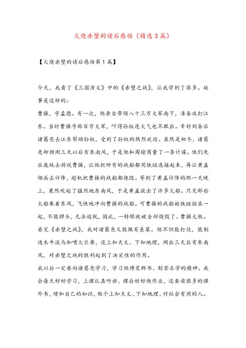 火烧赤壁的读后感悟(精选3篇)