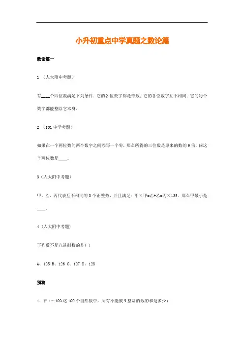 小升初数学专项解析+习题-数论篇-通用版 13页