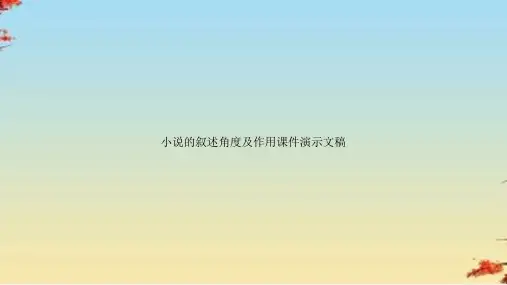 小说的叙述角度及作用课件演示文稿
