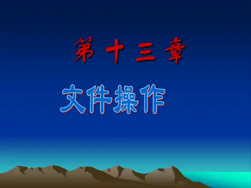 《c语言文件操作》PPT课件