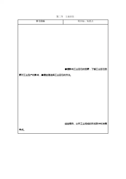 2019-2020学年中图版地理必修二新素养同步学案：第三章 第二节 工业区位 Word版含答案