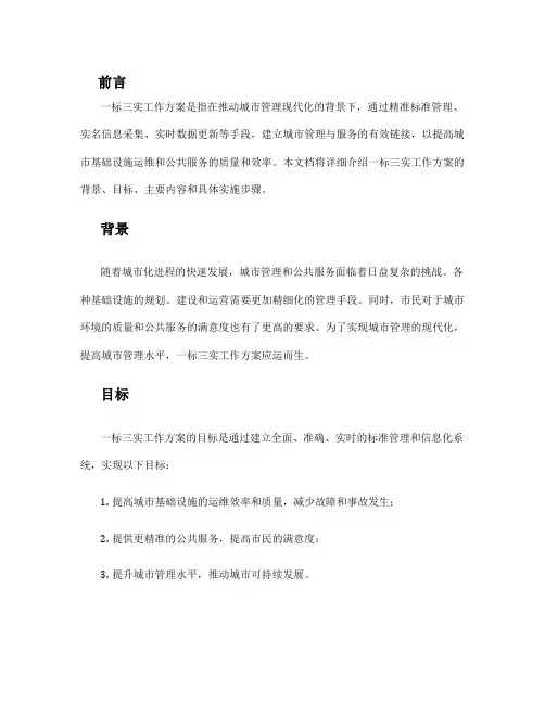 一标三实工作方案