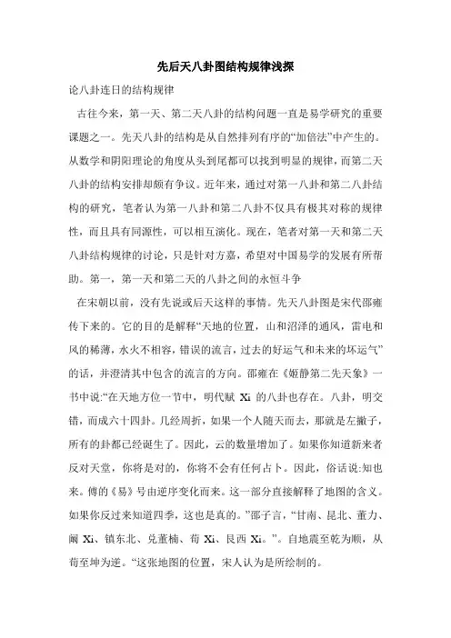 先后天八卦图结构规律浅探