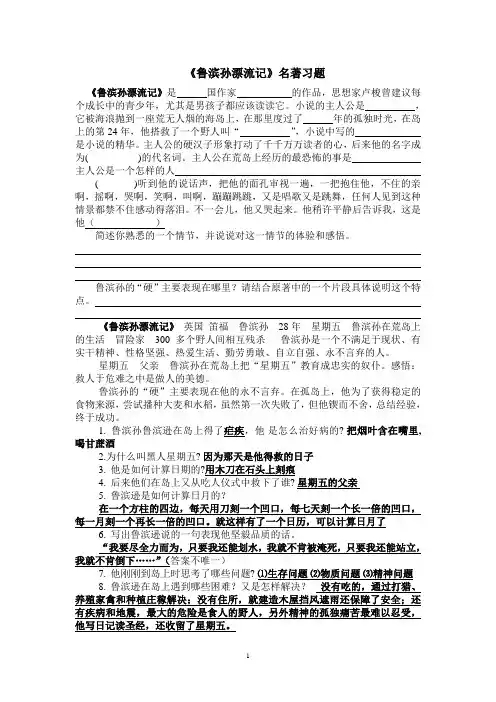 鲁滨孙漂流记