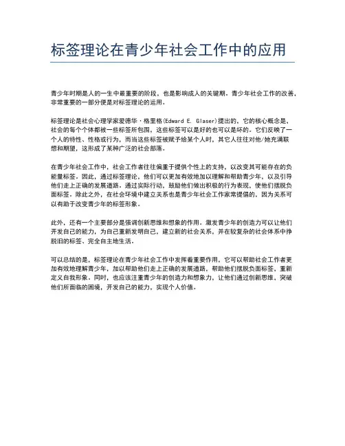 标签理论在青少年社会工作中的应用