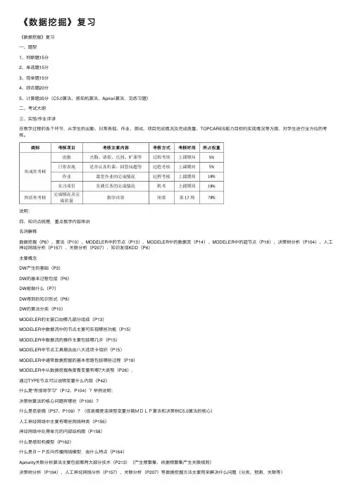 《数据挖掘》复习