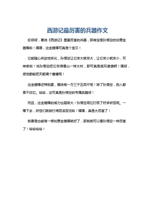 西游记最厉害的兵器作文