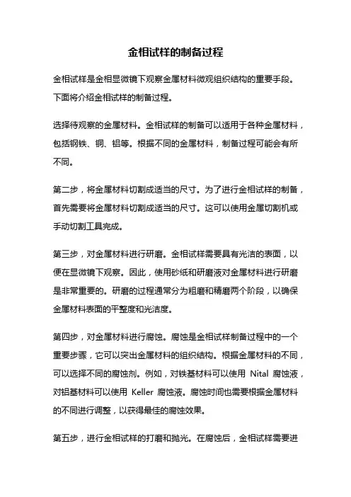 金相试样的制备过程
