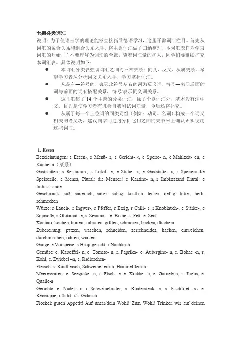 德语主题分类词汇