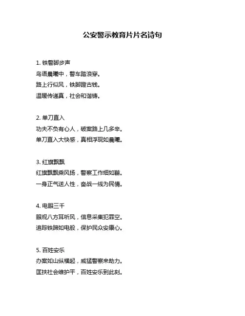 公安警示教育片片名诗句