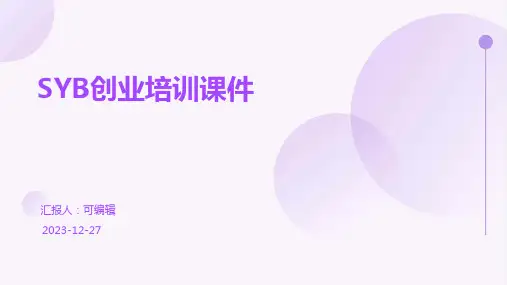 SYB创业培训课件ppt