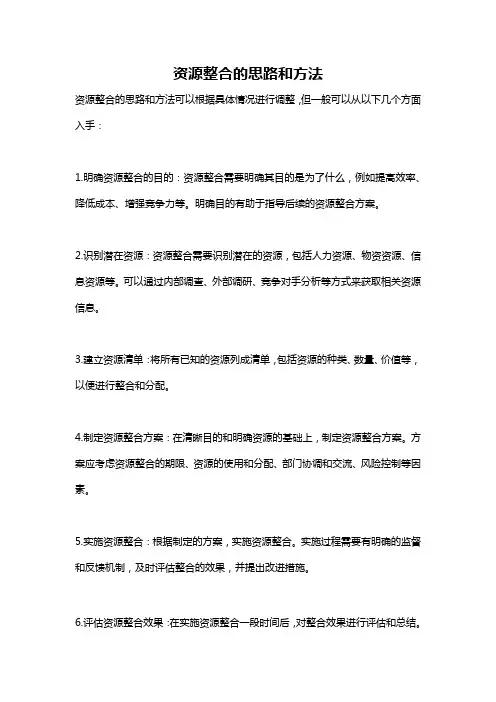 资源整合的思路和方法