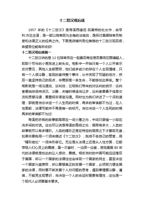 十二怒汉观后感