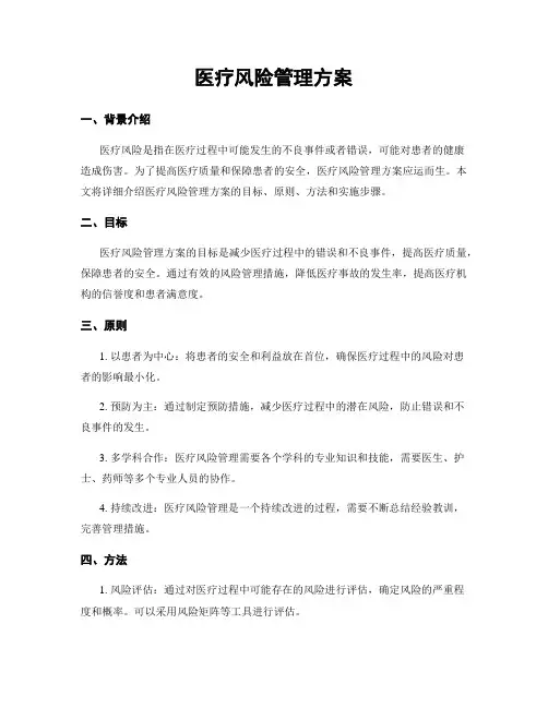 医疗风险管理方案