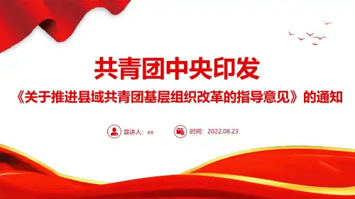 完整版《关于推进县域共青团基层组织改革的指导意见》PPT课件