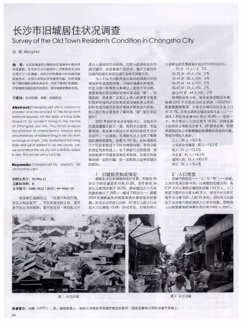 长沙市旧城居住状况调查